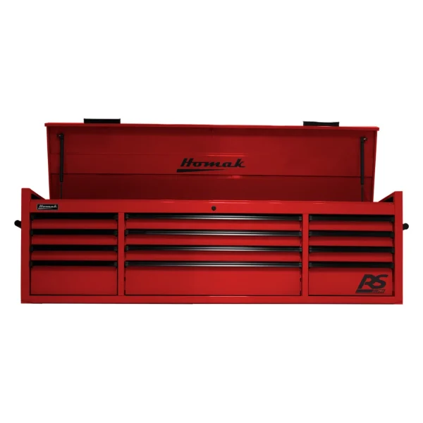 Homak 72 Inch RS PRO 12 Drawer Red Top Chest (RD02072120)