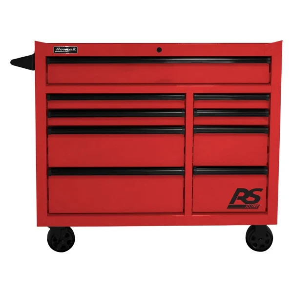 Homak RS PRO 41-Inch 9-Drawer Rolling Tool Cabinet, Red (RD04004193)