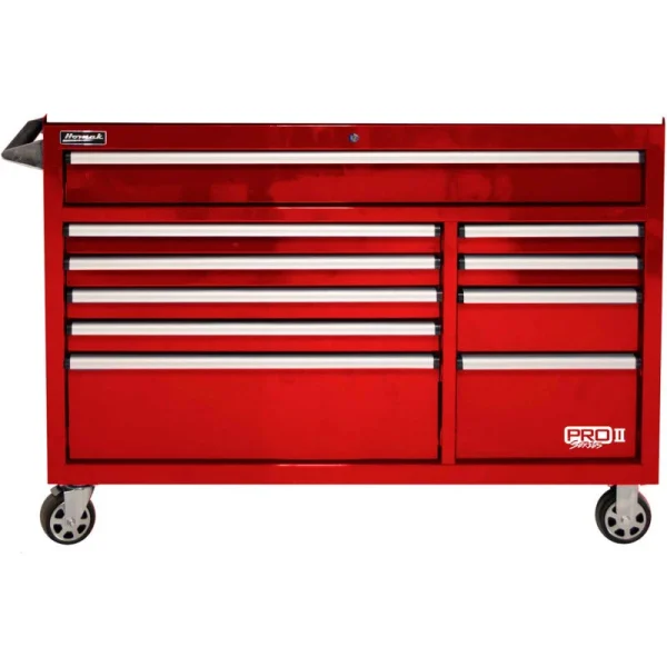 Homak 54-Inch PRO II Series Drawer Roller Tool Cabinet, Red (RD04054210)