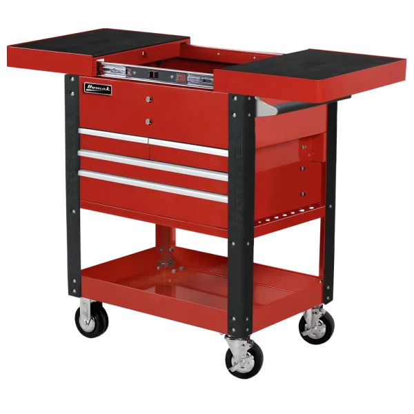 Homak 35" Slide Top Service Cart, 4-Drawer Pro Series - Red (RD06043500)