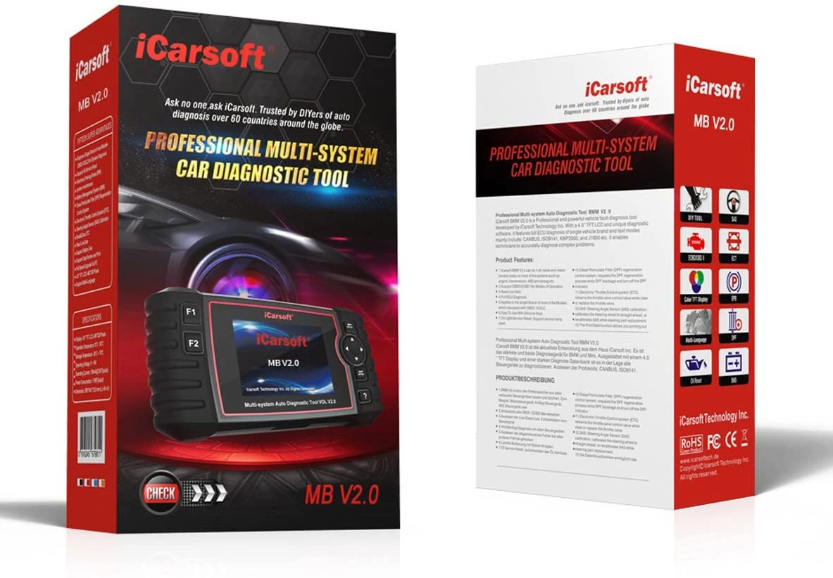 iCarsoft Diagnostic Tool for Mercedes-Benz/Sprinter/Smart (MBV2.0) — product image 3