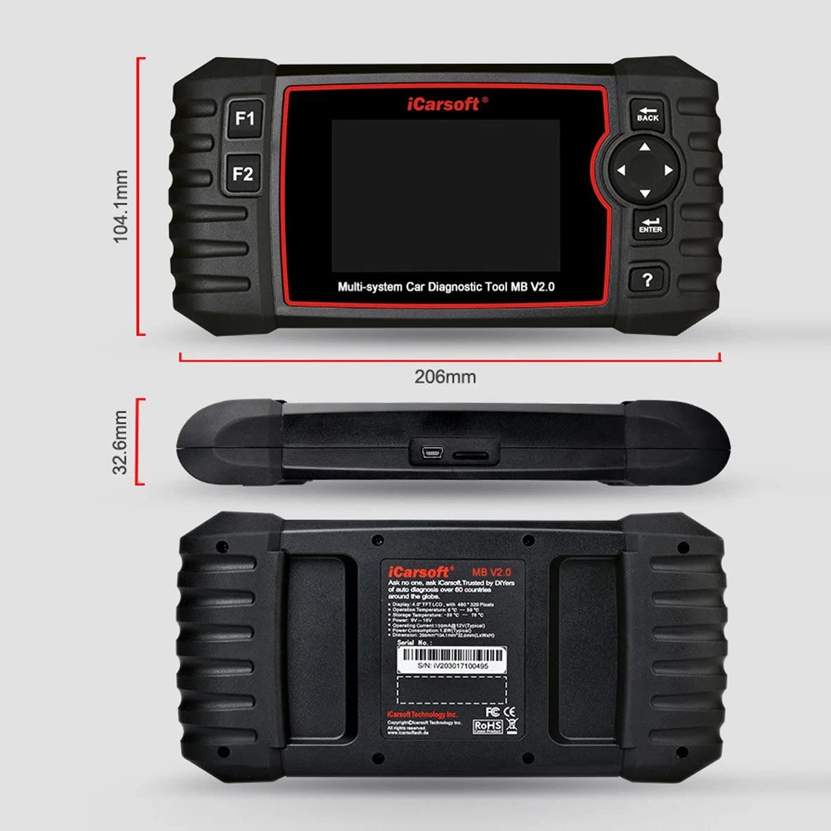 iCarsoft Diagnostic Tool for Mercedes-Benz/Sprinter/Smart (MBV2.0) — product image 5