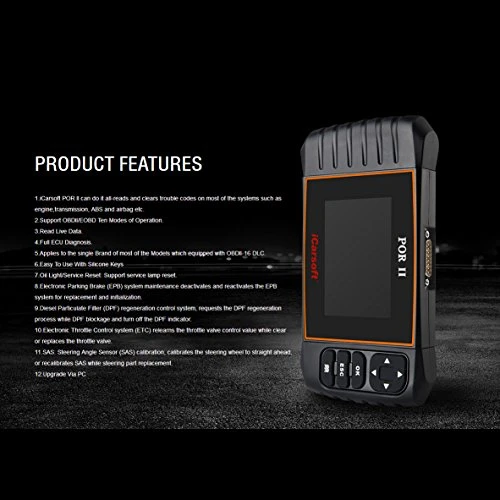 iCarsoft Porsche OBD-II Scanner Tool Multi-Systems ABS SRS (PORII) — product image 3