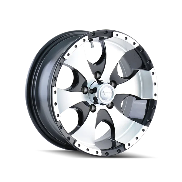 Ion Alloy 136 Gloss Black Machined Trailer Wheel (136-4665BX, 136-5665BX, 136-5683BX)