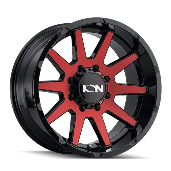 Ion Alloy 143 Black Red Tint Machined Wheels