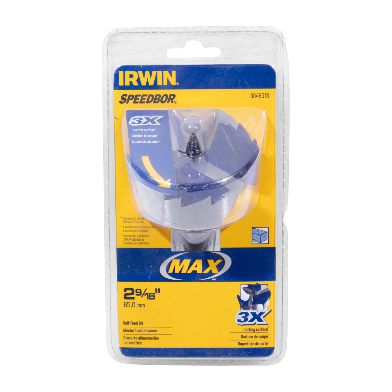 Irwin 2-9/16" Speedbor 3-Cutter Self Feed Drill Bit (3046013) — product image 3