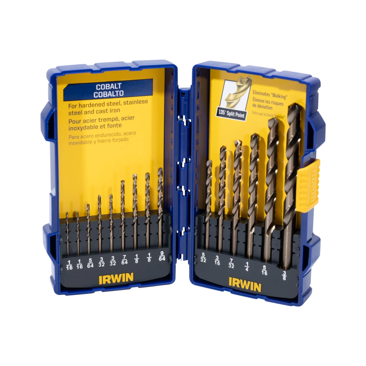 Irwin 15pc Cobalt HSS Fractional Straight Shank Jobber Length (316015) — product image 2