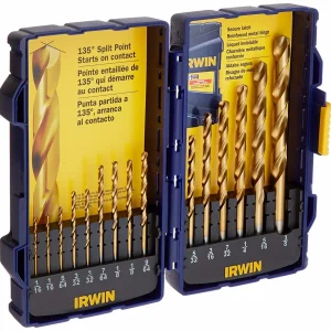 Irwin 15-Piece Titanium HSS Fractional Jobber Drill Bit Set (4935607)
