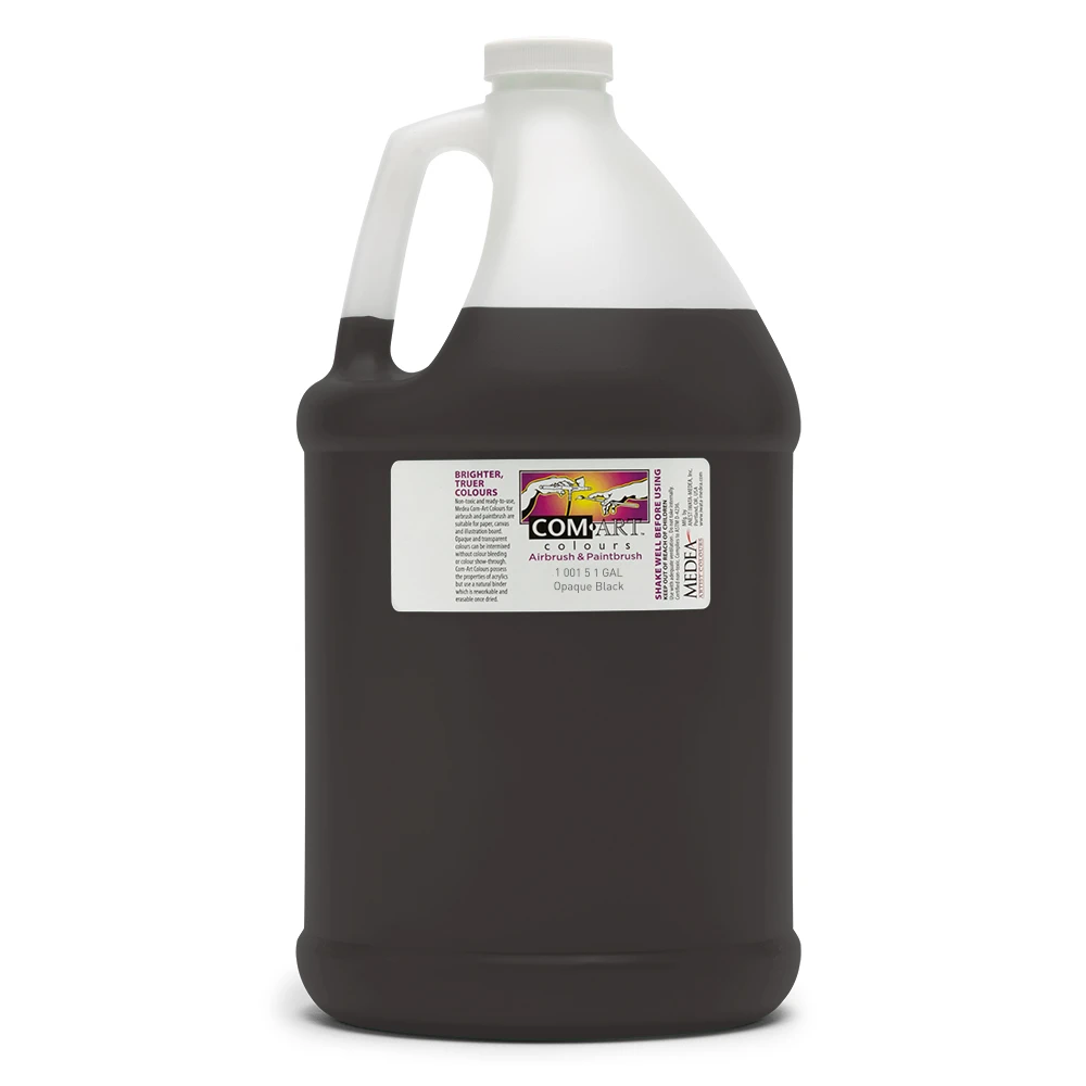 Iwata 1 Gallon Com Art Colours Acrylic Opaque Black (10015)
