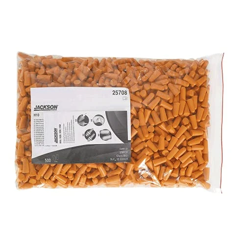 Jackson Safety H10 Disposable Earplugs, Bulk Pack, 500 Pairs (25708)