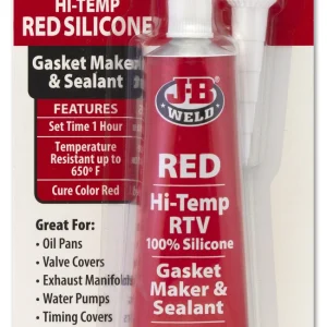 JB Weld 31314 High Temperature Red Acetoxy Silicone Sealant - 3 Oz.