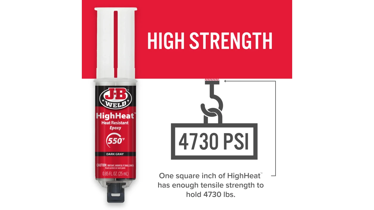 JB Weld High Heat Epoxy Syringe, Dark Grey (50197) — product image 5