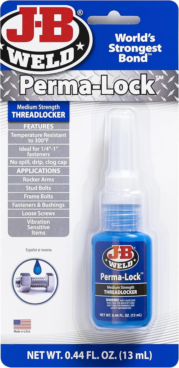 JB Weld Perma-Lock Medium Strength Threadlocker - Blue - 13 Ml (24213)