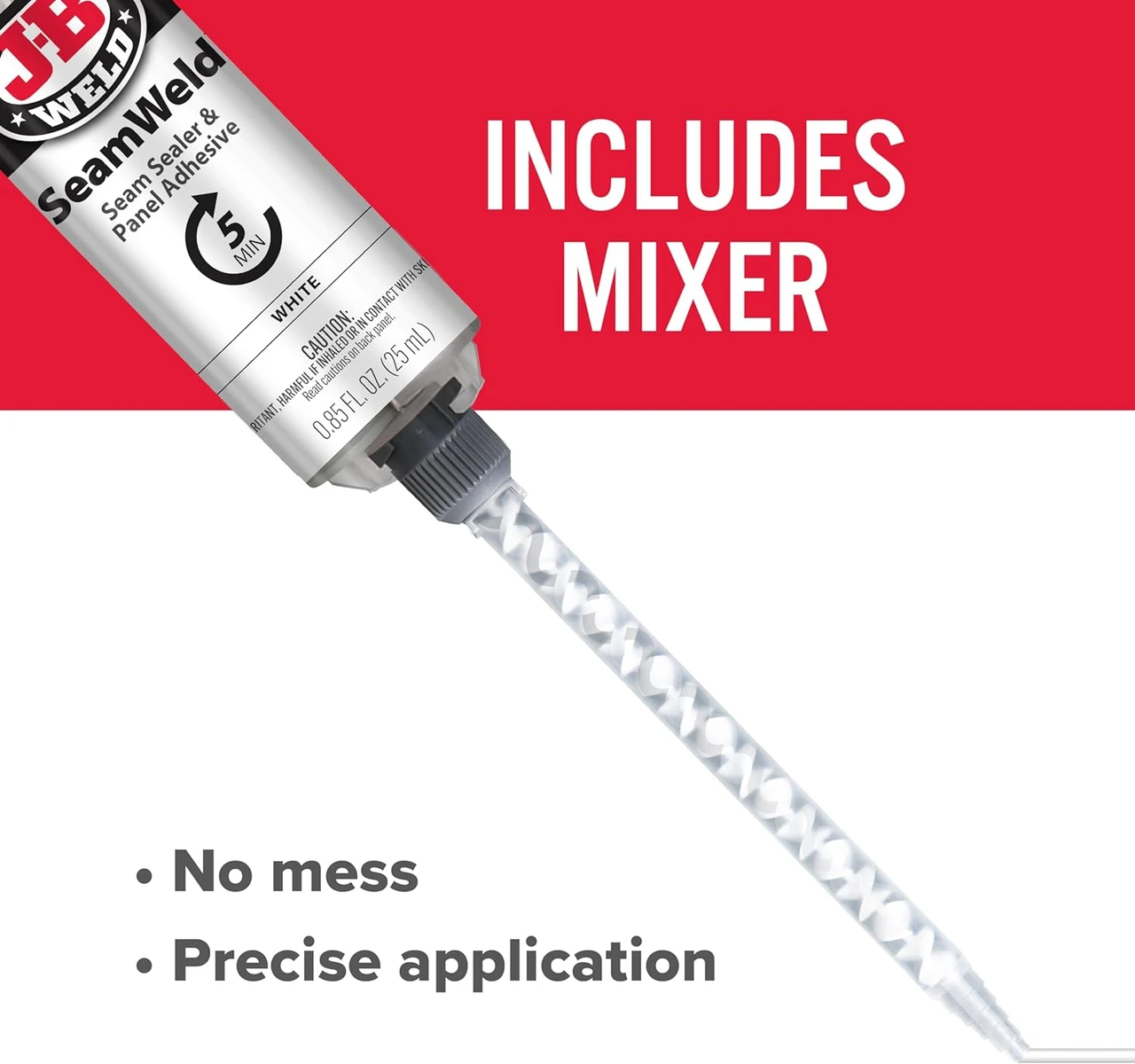 JB Weld Seamweld Syringe - 25Ml, White (50178) — product image 3
