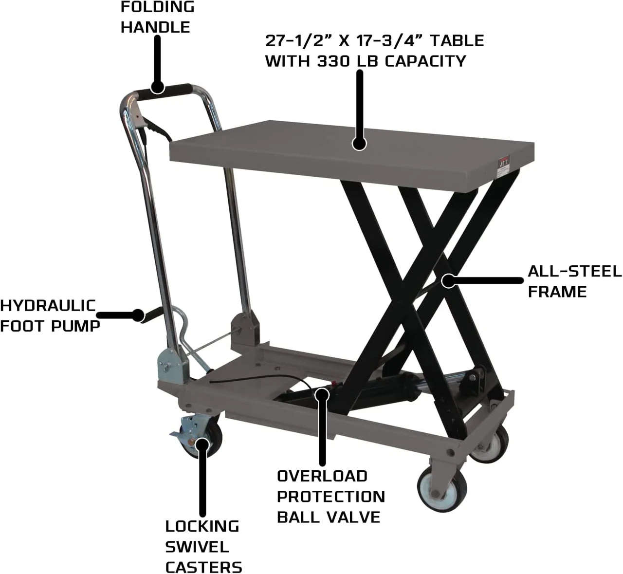 Jet 140771 SLT-330F, Scissor Lift Table, Folding Handle, 330-lb. Capacity — product image 2
