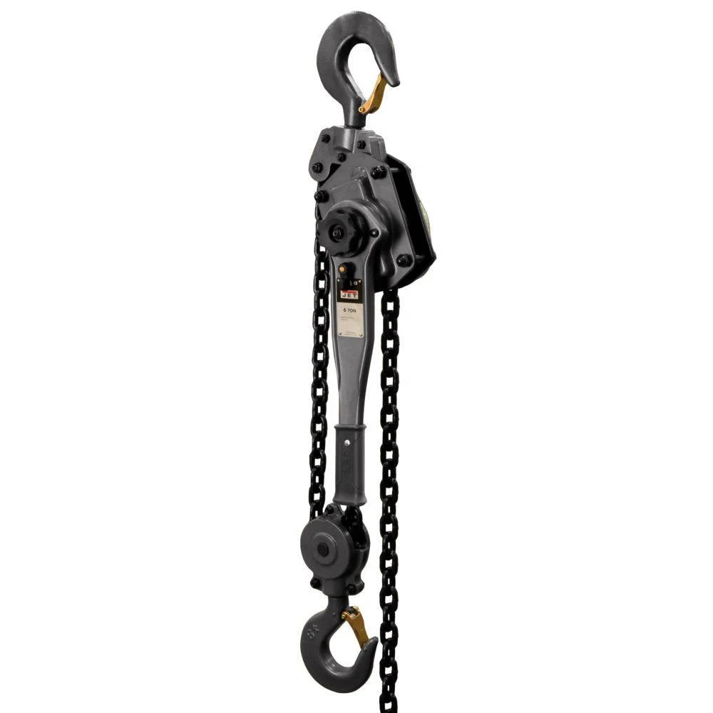 JET black lever hoist with handle, chains and lower hook block