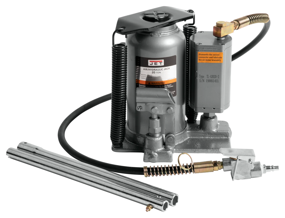 Jet AHJ-20 20 Ton Air / Hydraulic Bottle Jack with CS (456620)