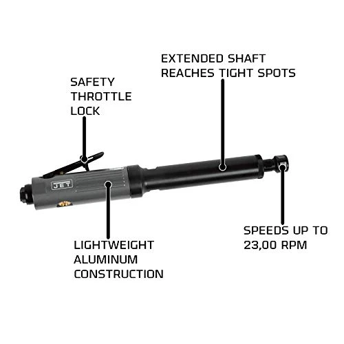 Jet JAT-402 1/2HP 1/4-Inch Extended Pneumatic Die Grinder (505402) — product image 2