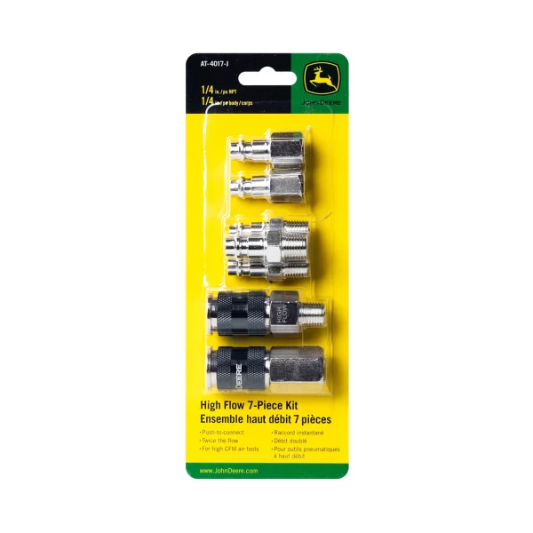 John Deere 7Pc High Flow Coupler Plug Kit - 1/4" NPT, 1/4" Body (A53457FZ-JD)