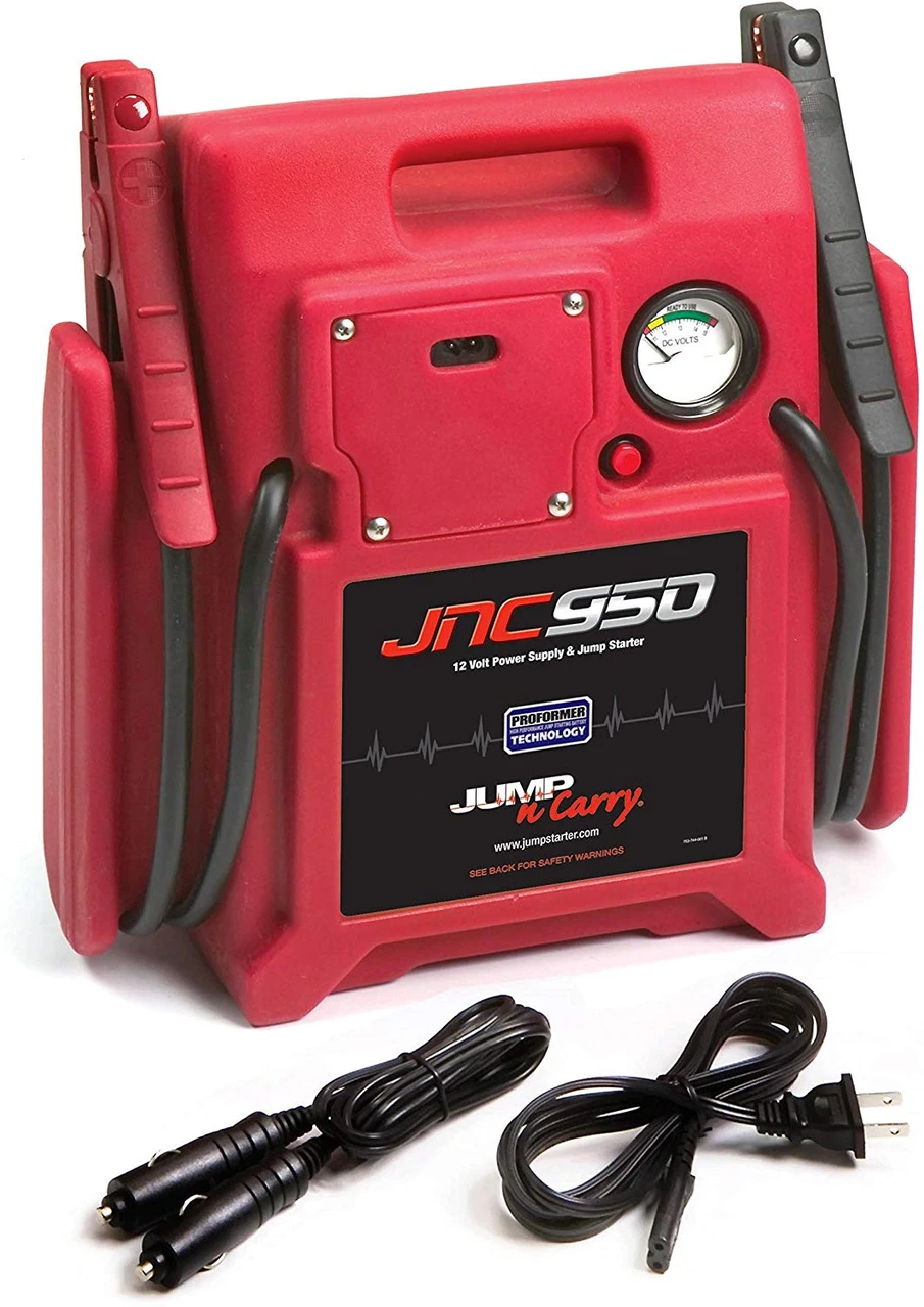 Clore JNC950 red Jump-N-Carry starter with charging cord