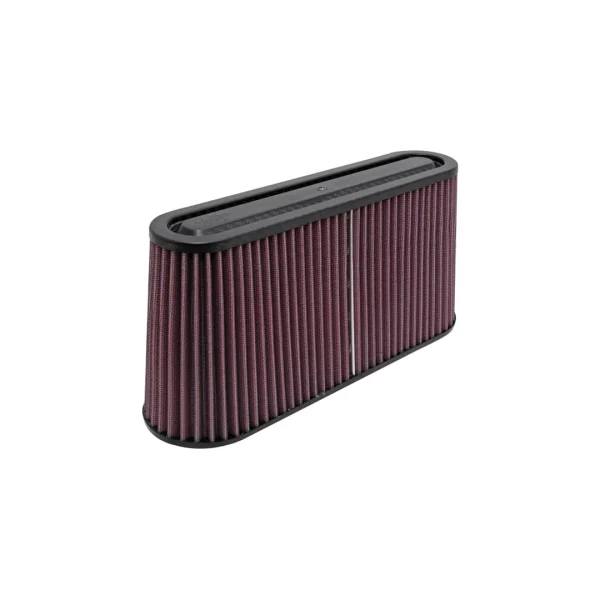 K&N Filters Universal Air Filter - 12"x3-1/2" B x 11"x2-1/2" T x 5-3/4" H - Carbon Fiber Top & Base - Oval Flange (KNNRP-5105)