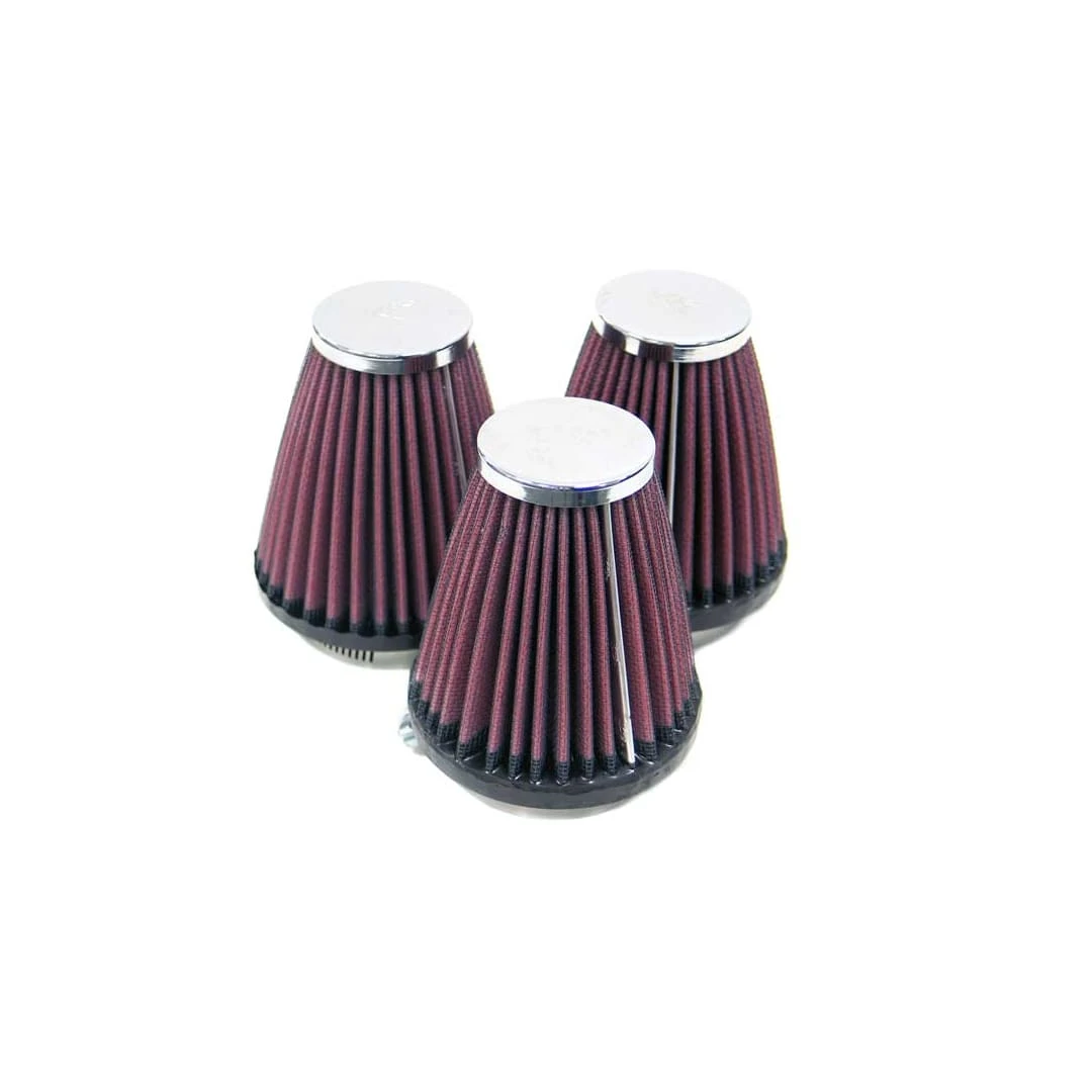 K&N Filters Universal Chrome Air Filter - 2-1/8" FLG x 3-1/2" B x 2" T x 4" H - 3 Per Box (KNNRC-1923)