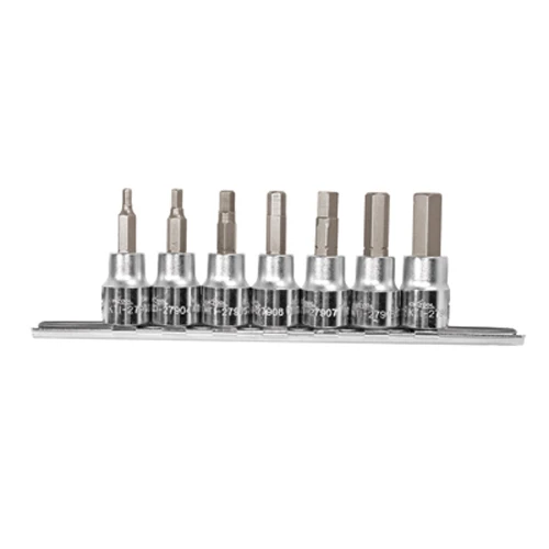 K-Tool Hex Bit Socket Set 3/8" Drive 3mm–10mm 8-Pc w/ Rail (27970)