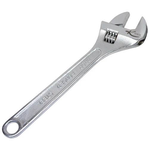 K Tool 15" Adjustable Wrench, 1-7/8" Jaw, Chrome Finish (48015)