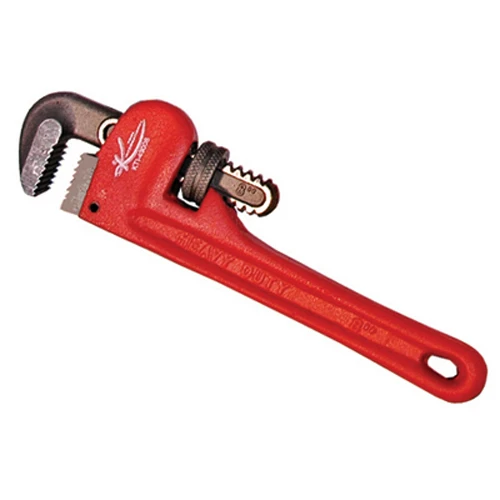 K Tool 8" Pipe Wrench, Cast Iron Body with Steel Jaws (49008)
