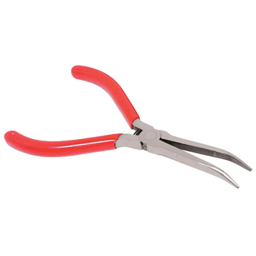 K Tool 6" Bent Needle Nose Pliers with Cutter, Vinyl Grips (51206)