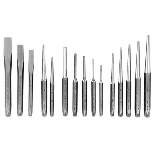 K Tool 15-Piece Punch and Chisel Set in Tray (72901)