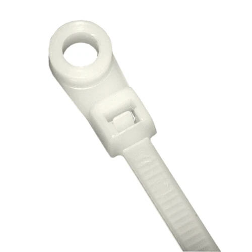 K-Tool 7" Natural Nylon Cable Ties with Mounting Head 50 lb (77070)