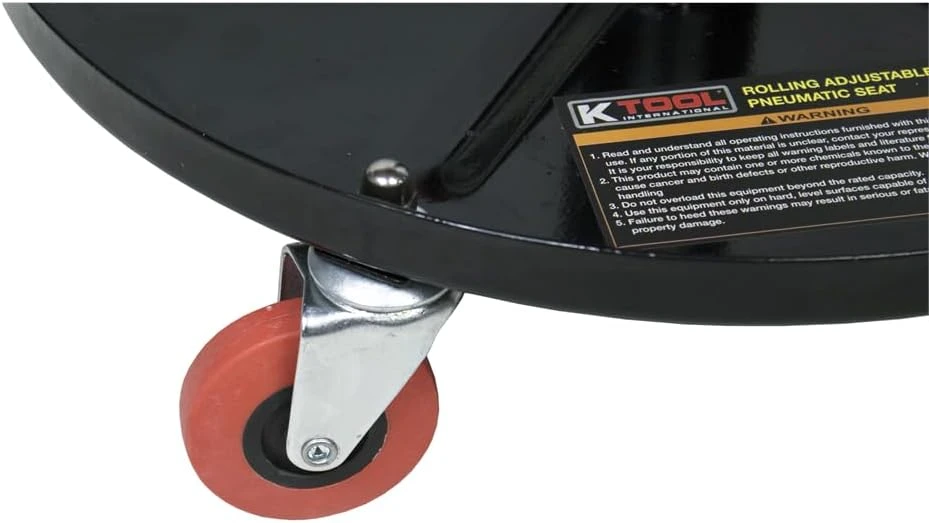 K Tool Adjustable Rolling Mechanic Seat Black/Red (74971) — product image 3