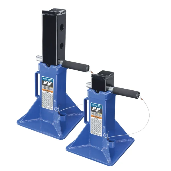 K Tool 22 Ton Pin-Style Jack Stands with V-Saddle, Pair (HD61222)