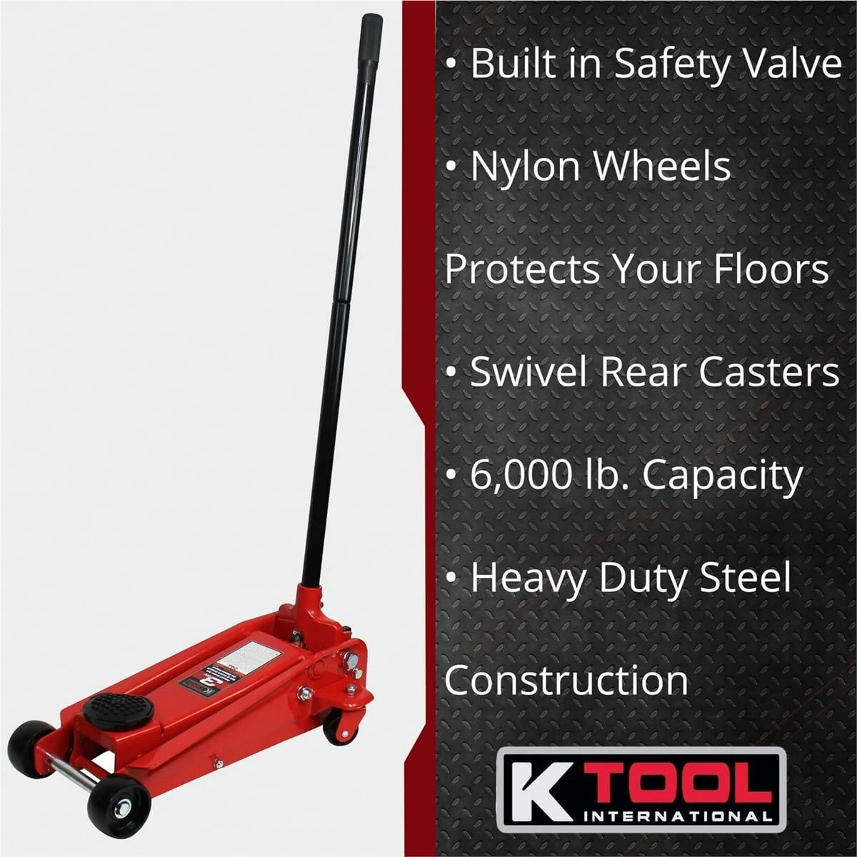 K Tool Automotive 6,000 Lb Hydraulic Service Floor Jack (63131B) — product image 2