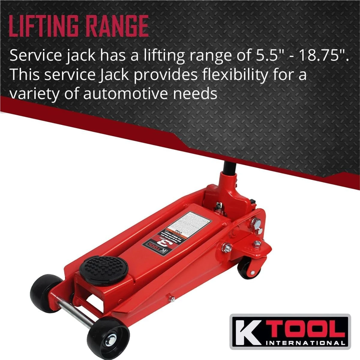 K Tool Automotive 6,000 Lb Hydraulic Service Floor Jack (63131B) — product image 3