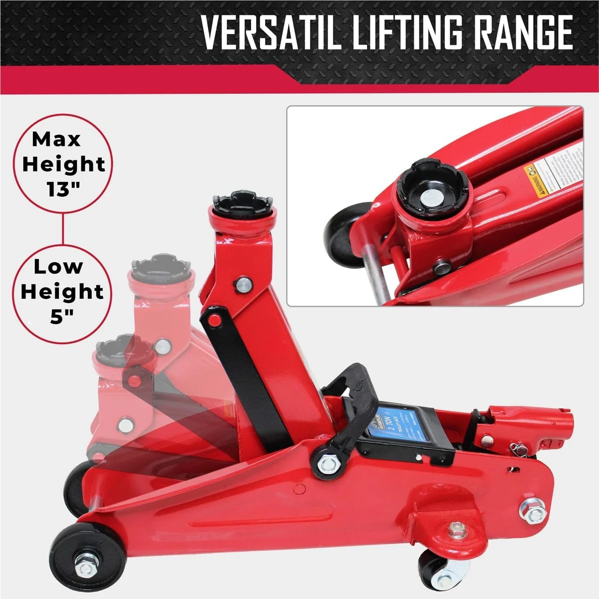 K Tool International 2 Ton Automotive Trolley Floor Jack (TH22007) — product image 2