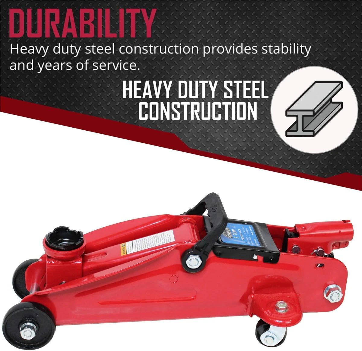 K Tool International 2 Ton Automotive Trolley Floor Jack (TH22007) — product image 3