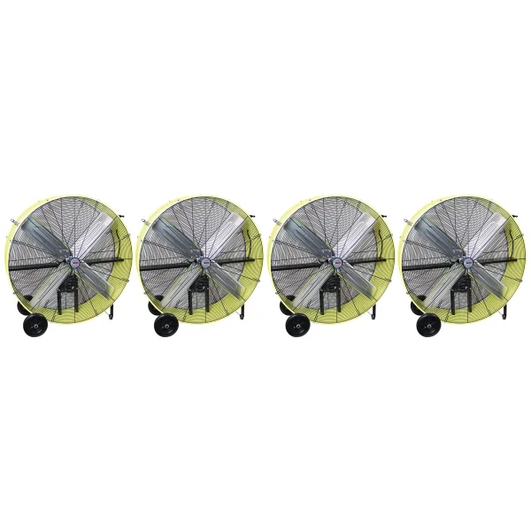 K Tool 42" Belt Drive Drum Fan 2-Speed Safety Yellow 4-Pack (77743-PL4)