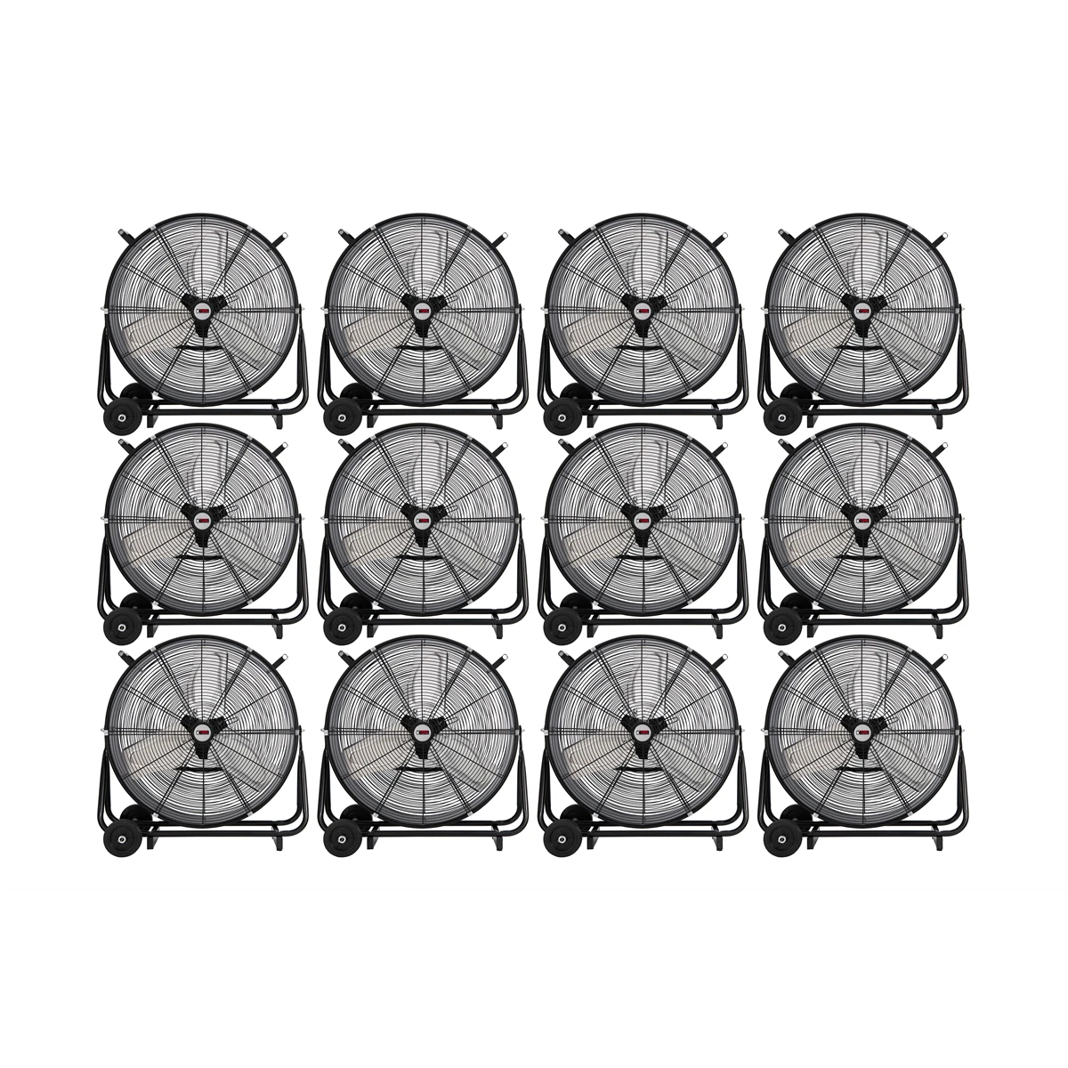 K Tool Belt Drive Drum Fan 24" w/ Wheels, 12 Units (77741-PL12)