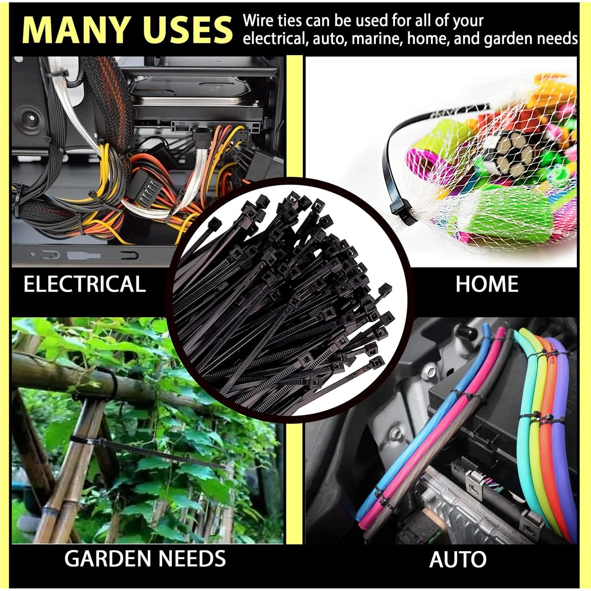 K-Tool Cable Zip Ties Black 7" 50 lb Tensile 100-Pack (78140‑3) — product image 4