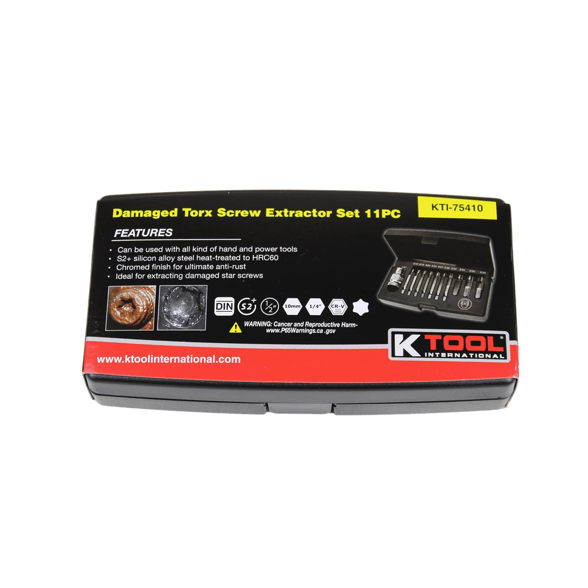 K Tool Damaged Torx Screw Extractor Set 11‑Piece (BTK42‑11TS) — product image 3
