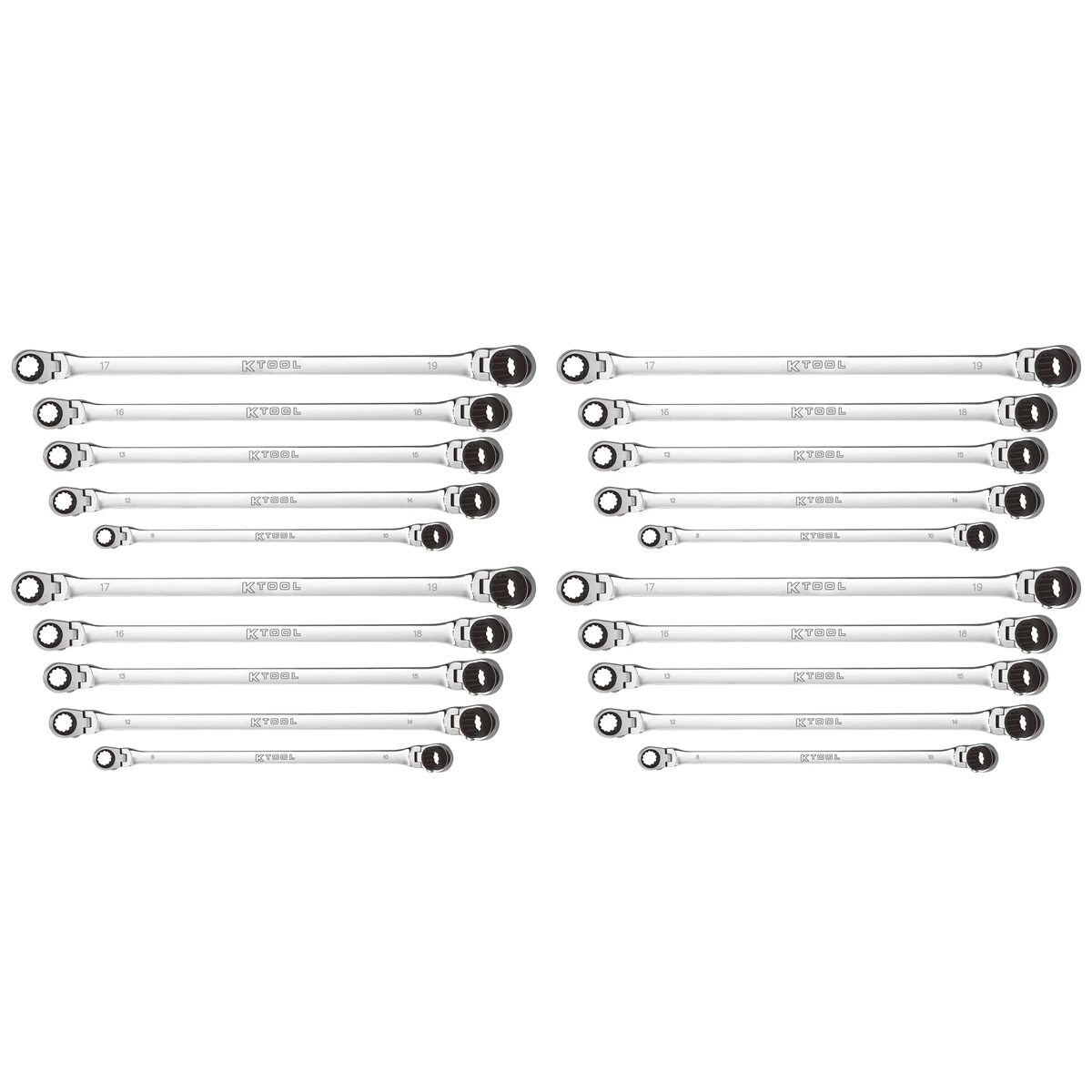 K Tool Double Box Universal Spline Wrench Set, 4 Sets (DBM10-4-SETS)