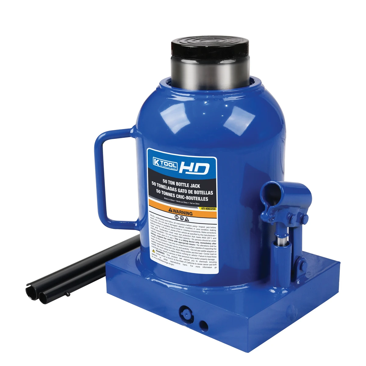 K Tool Hydraulic Bottle Jack 100,000 Lb Capacity Blue (HD63250)