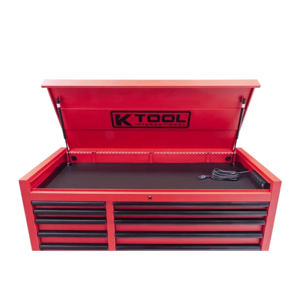 K Tool 10-Drawer Double Bay Tool Box Matte Red 55" (75135)