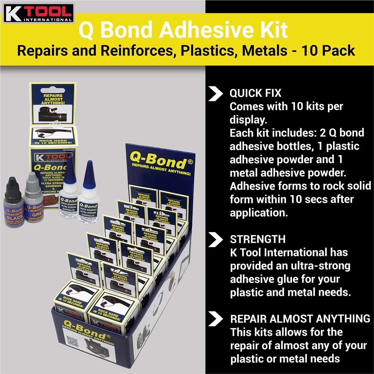 K Tool Q‑Bond Ultra Strong Adhesive Kit, 10‑Pc (90003) — product image 3