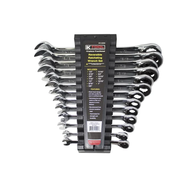 K Tool SAE Reversible Ratcheting Wrench Set 13-Pc (45900)