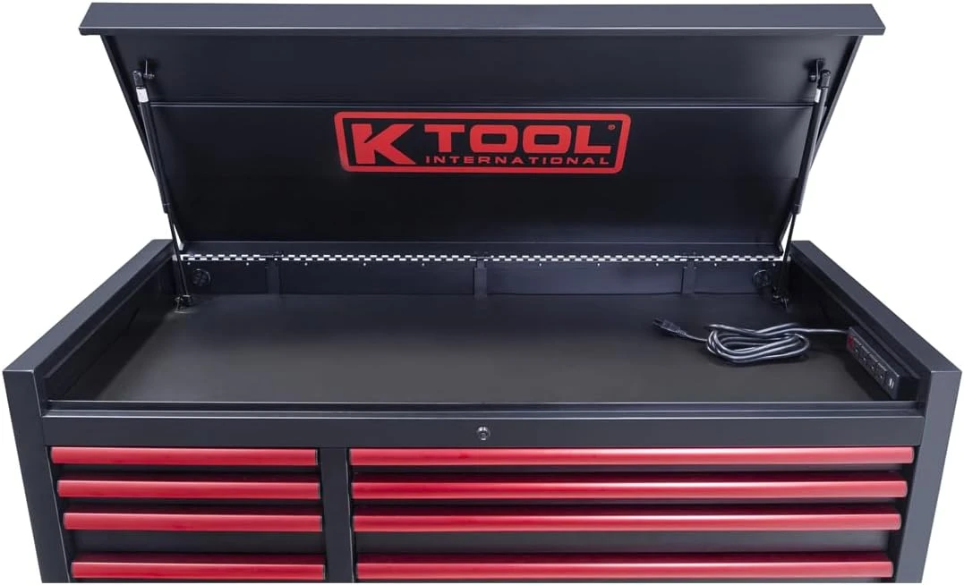K Tool International 55" Tool Chest, 10-Drawer, Red/Black (75134) — product image 2