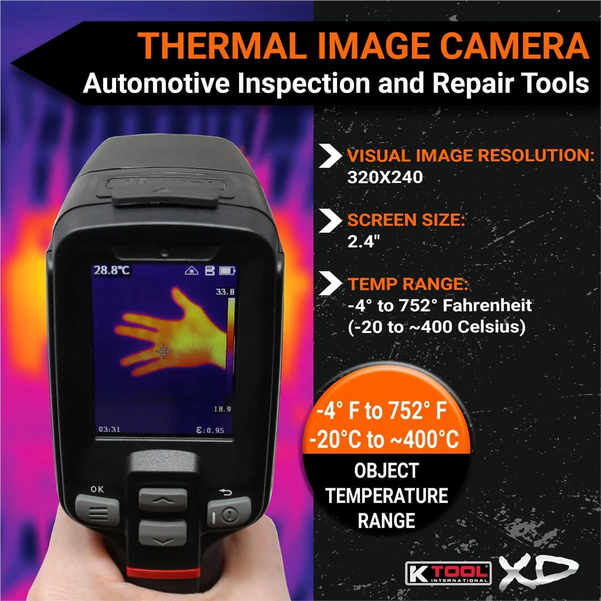 K Tool Thermal Imaging Camera 2.4" Display, -4°F–752°F (ST120) — product image 2