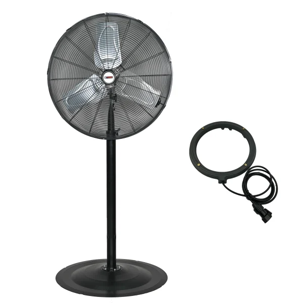 K Tool Waterproof Misting Fan With Attachment, 24" Non-Oscillating (77723KIT)